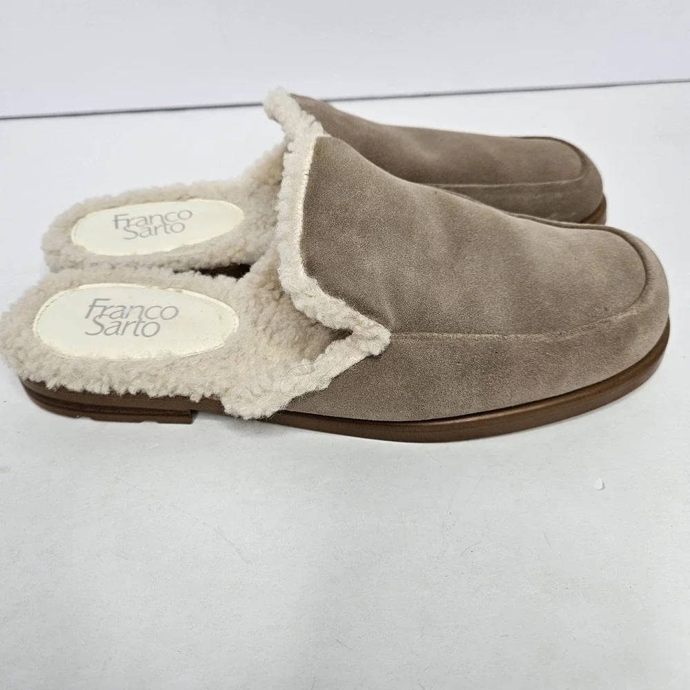 Franco Sarto Mules Fleece Shoes Size 10 M Heel To Toe 11.5" - Picture 1 of 13